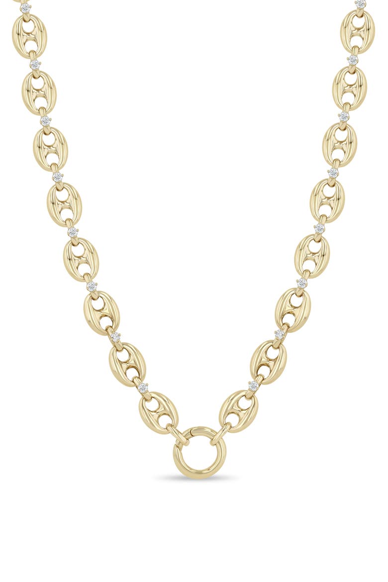 14K Gold Diamond Large Mariner Link Enhancer Necklace, Main, color, 14K YELLOW GOLD