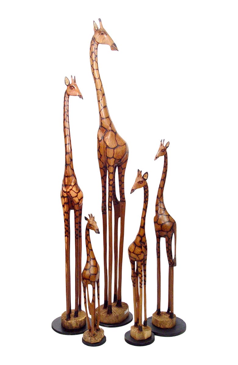 Mbare 16' Olivewood Giraffe, Alternate, color, Brown