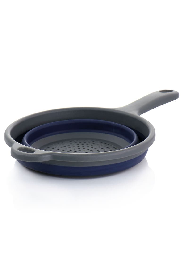 Bluemarine Collapsible Polypropylene Colander with Handle, Alternate, color, Blue