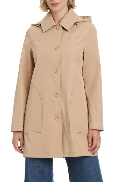 Water Resistant Coat with Removable Hood