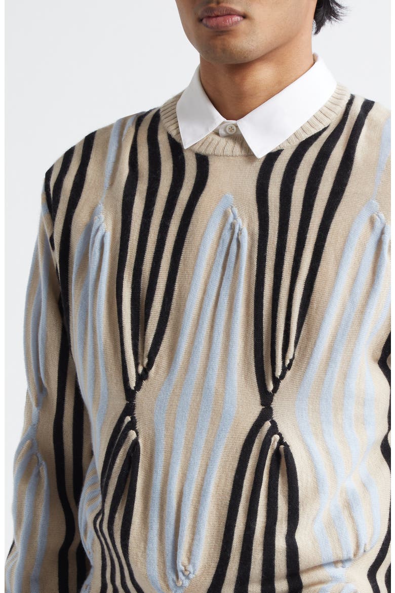 Solix Stripe Cashmere Sweater, Alternate, color, BEIGE / BLACK / L BLUE