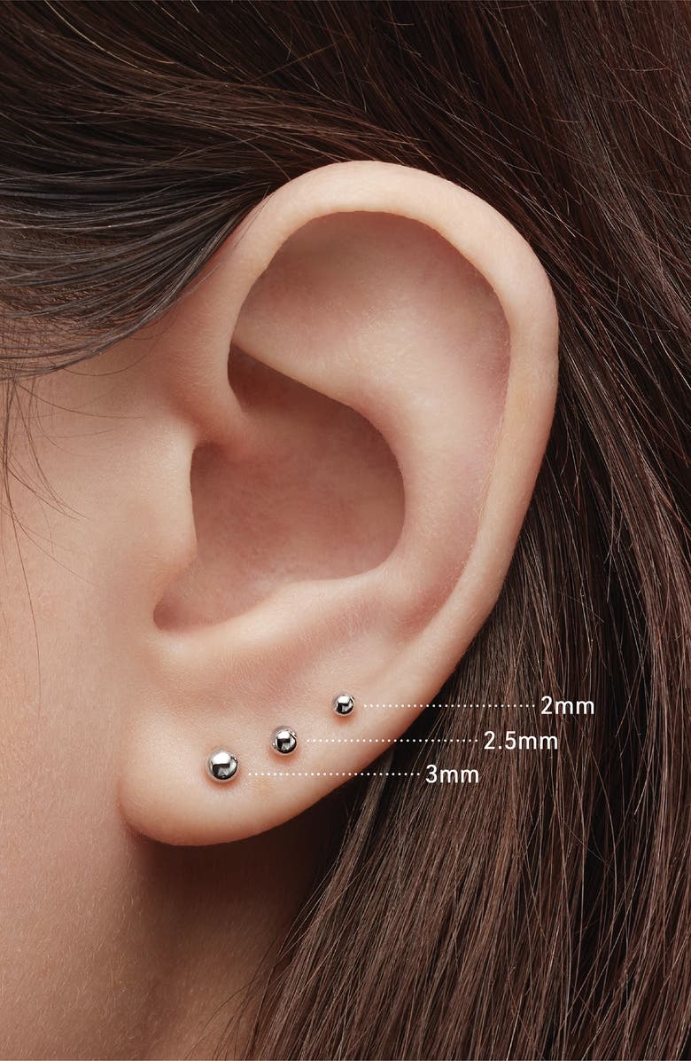 MARIA TASH Ball Single Threaded Stud Earring, Alternate, color, White Gold
