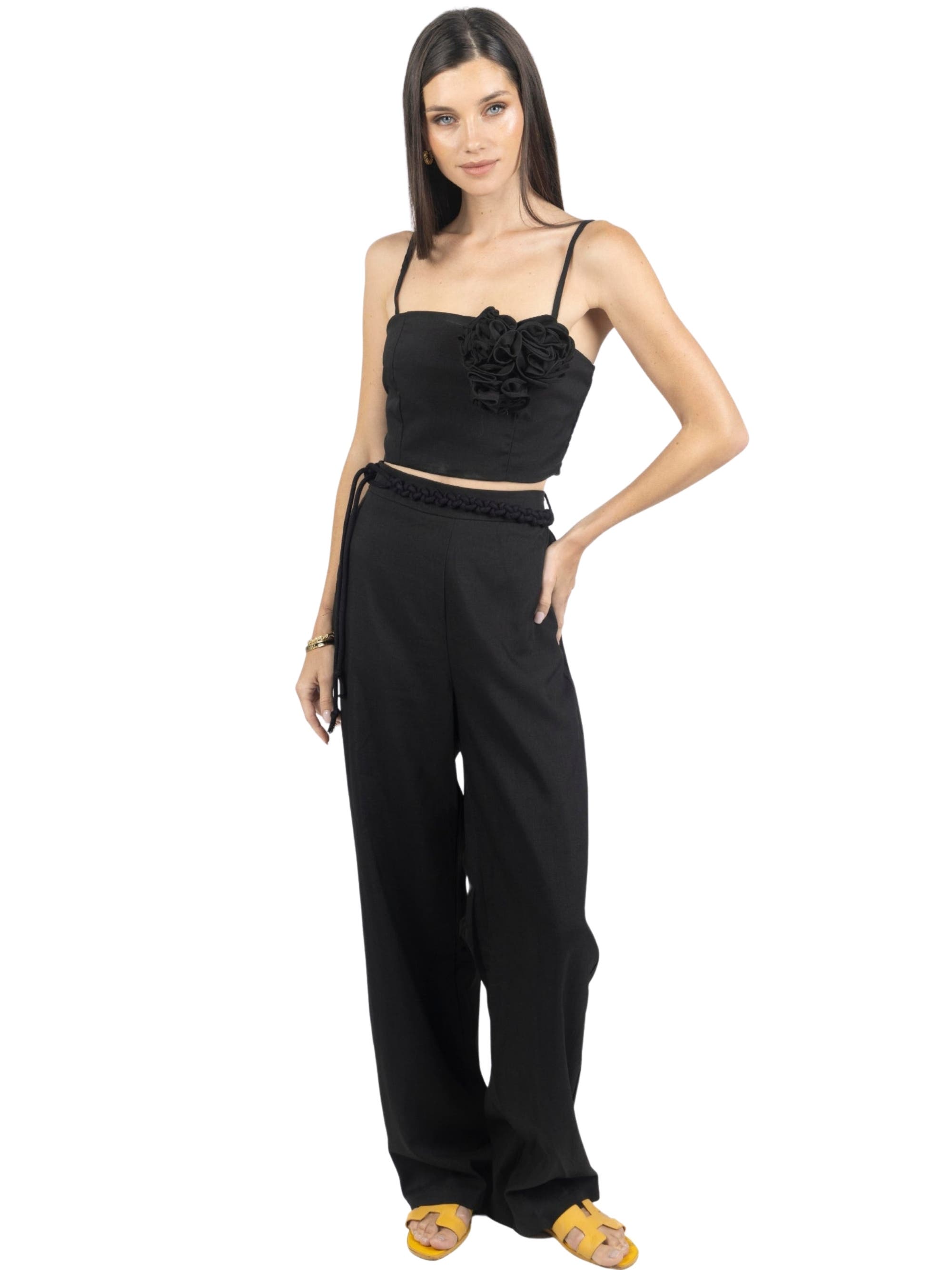 AKALIA Rosalia Pants and Top Set in Black 