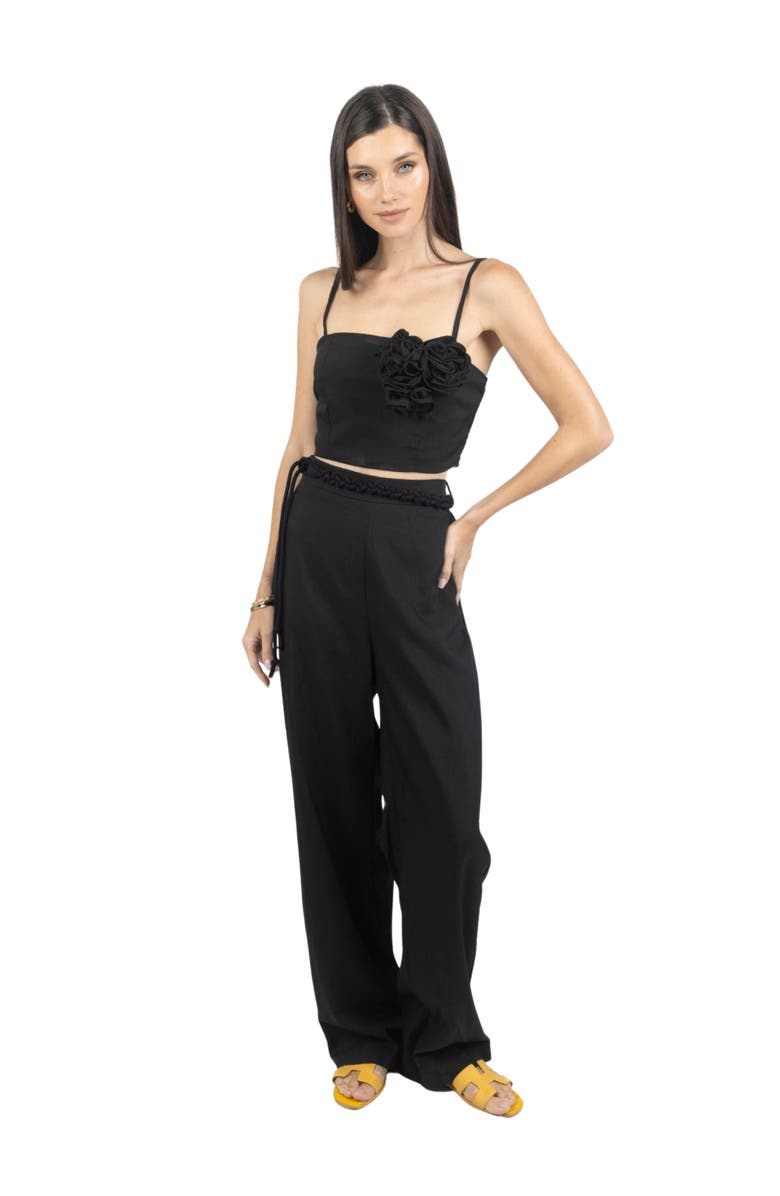 AKALIA Rosalia Pants and Top Set, Main, color, Black