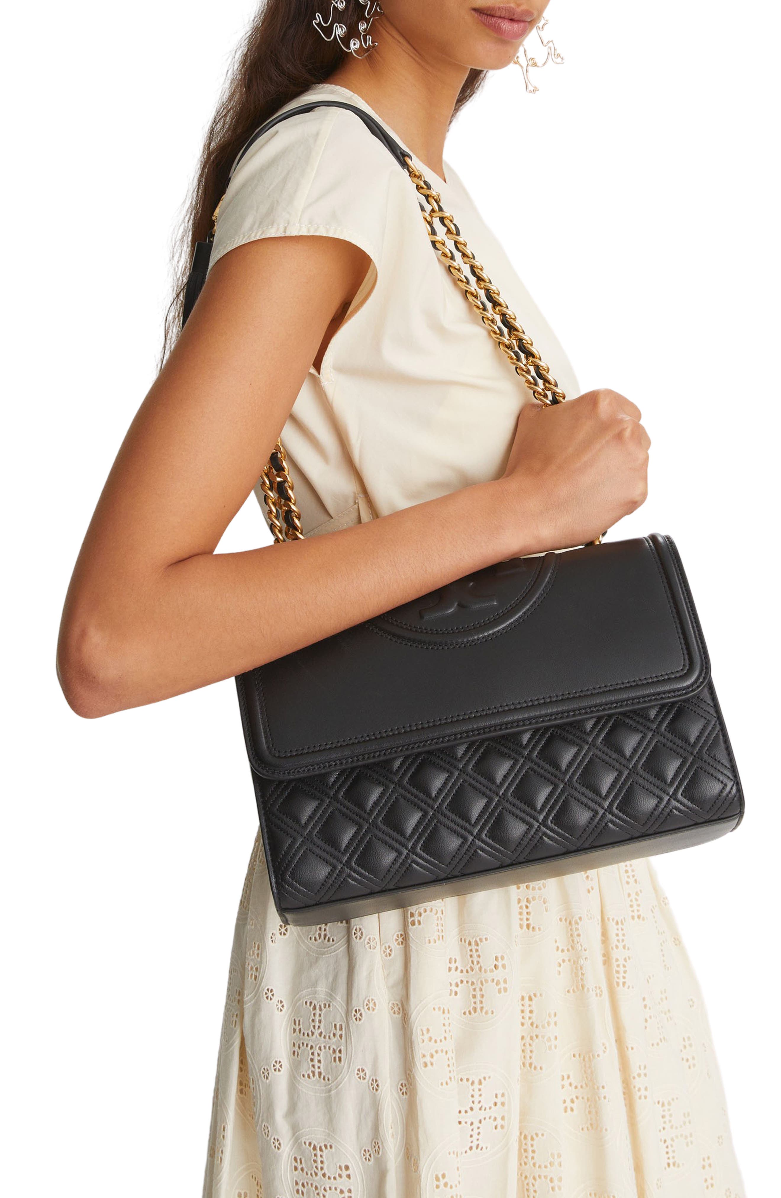 Tory Burch Fleming Leather Convertible Shoulder Bag, Alternate, color, 