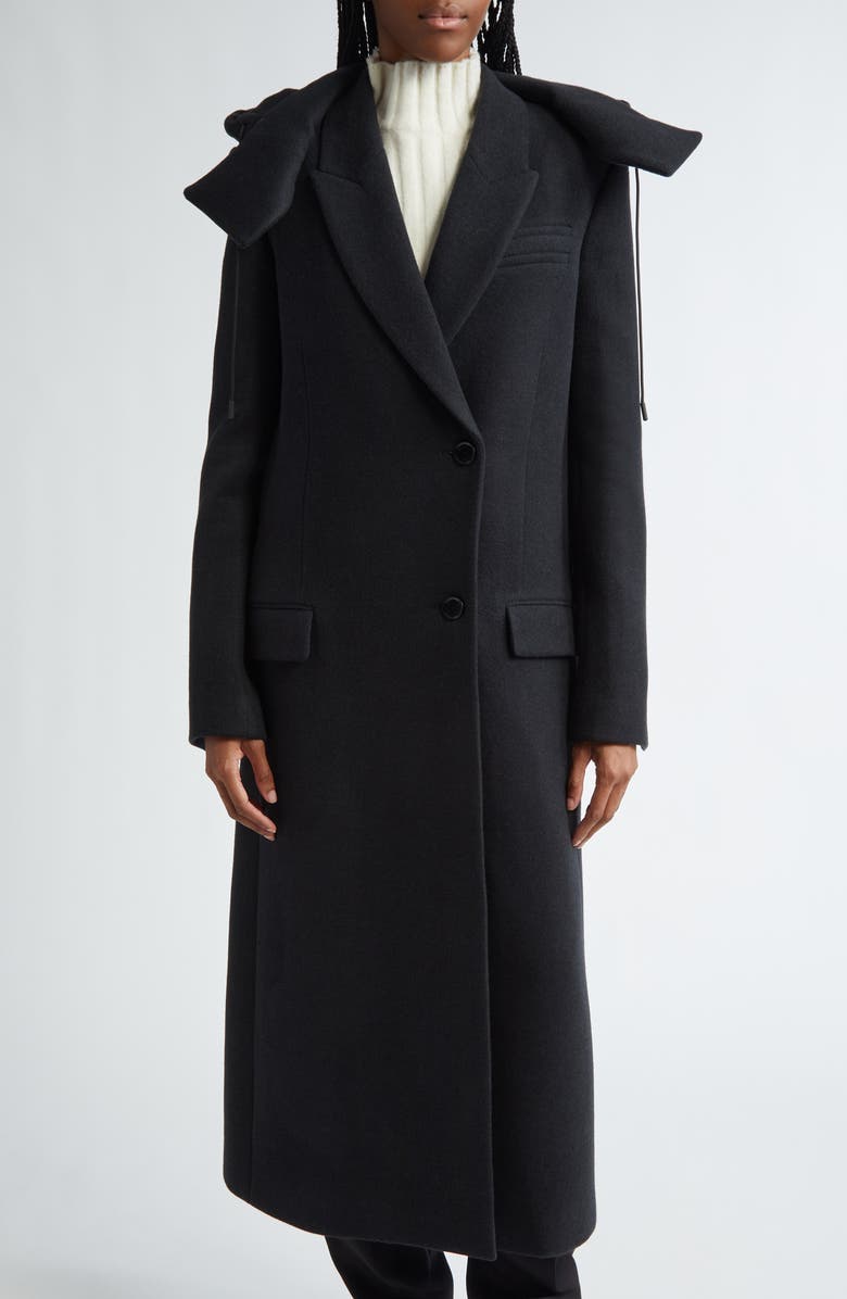 Proenza Schouler Reed Double Breasted Wool Coat with Removable Hood, Main, color,