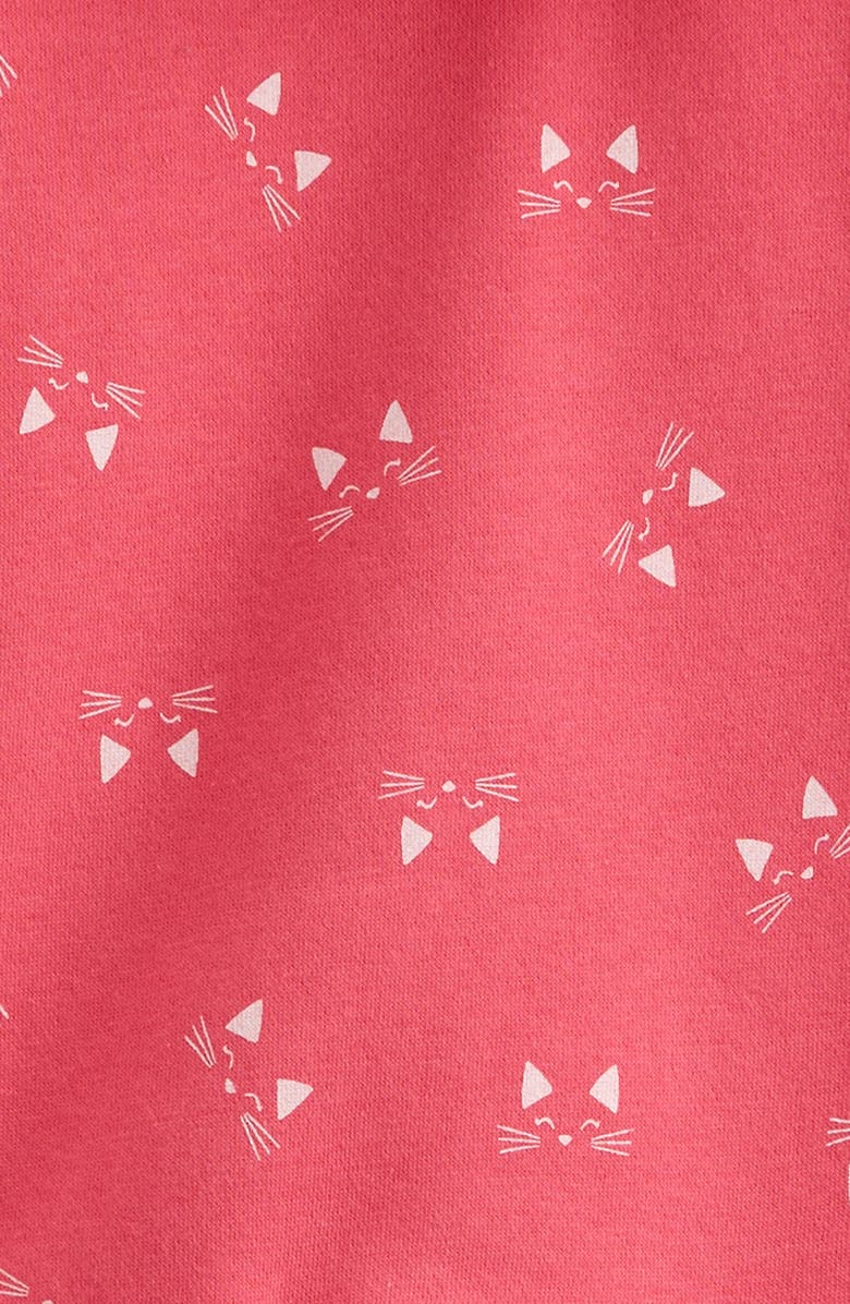 Tucker + Tate Kids' Long Sleeve Hooded Fleece Sweatshirt Dress, Alternate, color, Pink Fandango Kitten Face