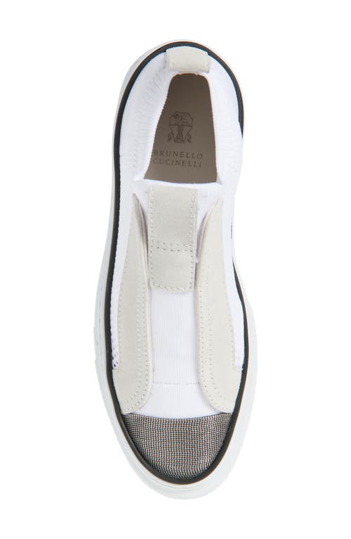 Brunello Cucinelli Sneakers With Iconic Embellishments In C001 Bianco