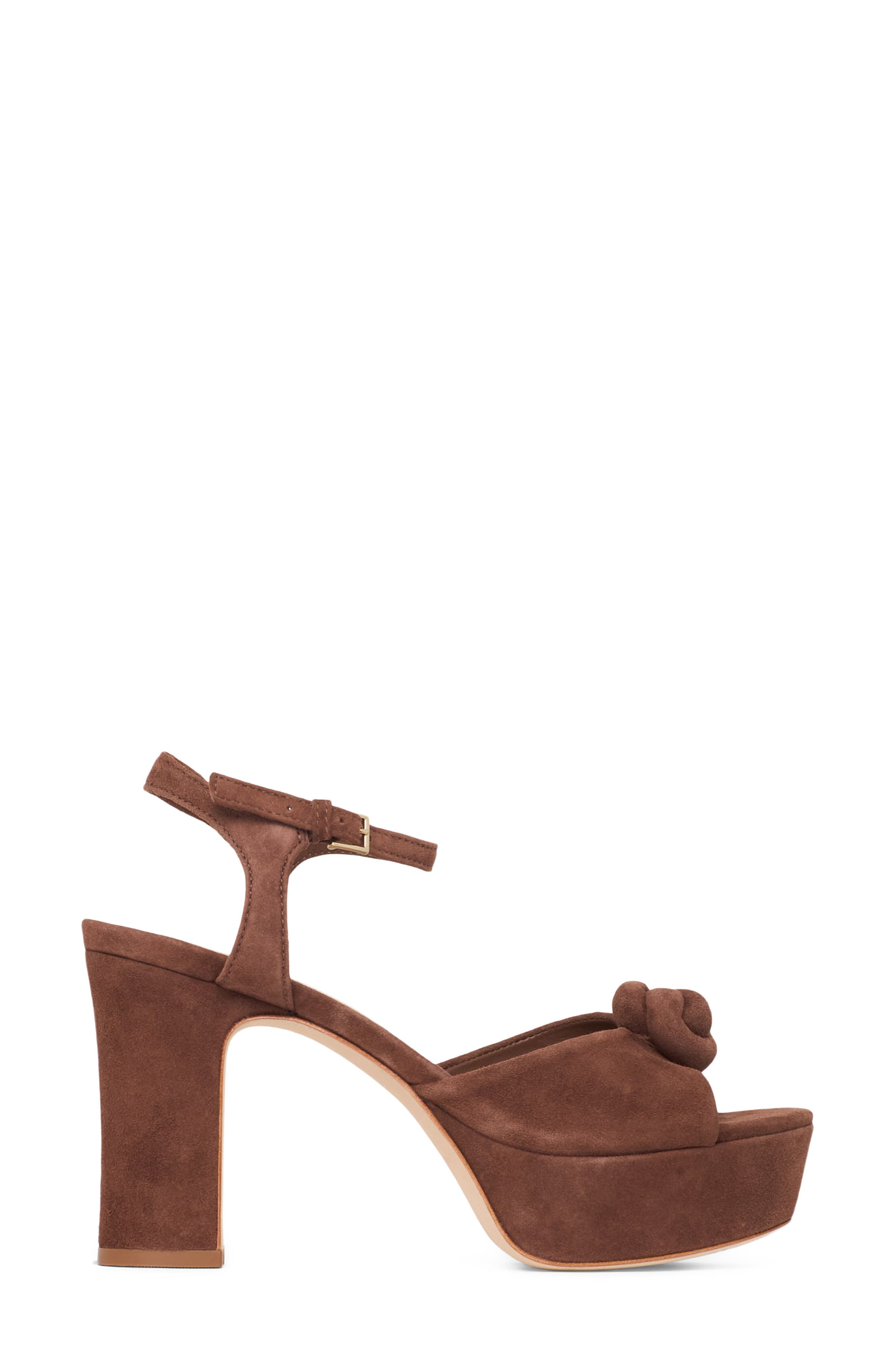 Cinq à Sept Arianna Suede Platform Sandal, Alternate, color, Dark Sepia