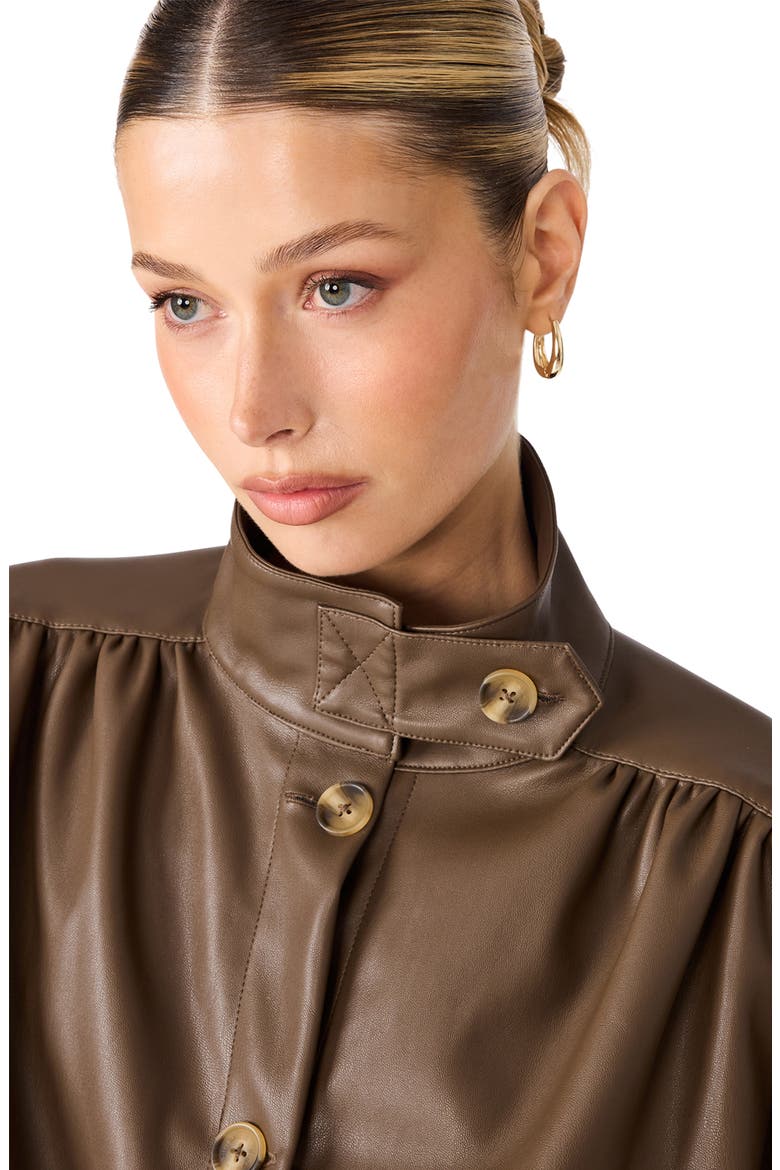 Deedee Faux Leather Bomber Jacket, Alternate, color, COCO