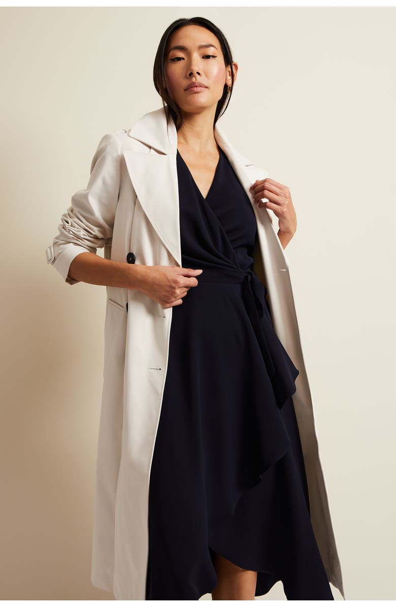 Phase Eight Julissa Frill Wrap Dress., Alternate, color, Navy