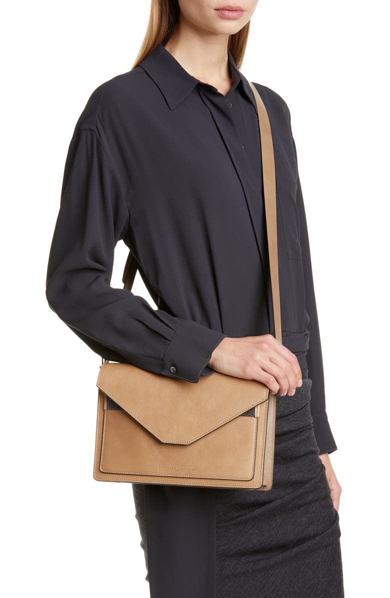 Brunello Cucinelli Monili Bead Leather Crossbody Bag, Alternate, color,