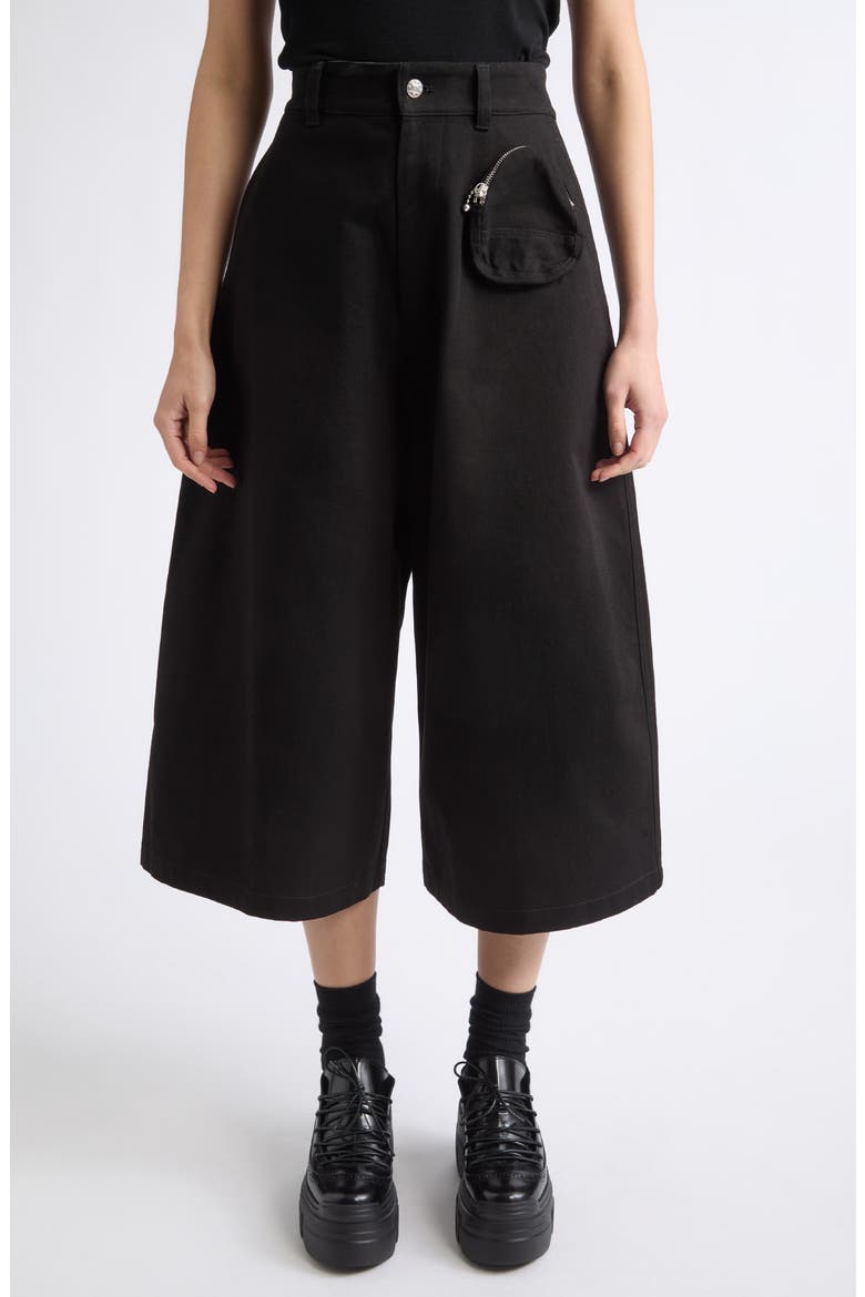 Front Pocket Cargo Culottes, Main, color, BLACK