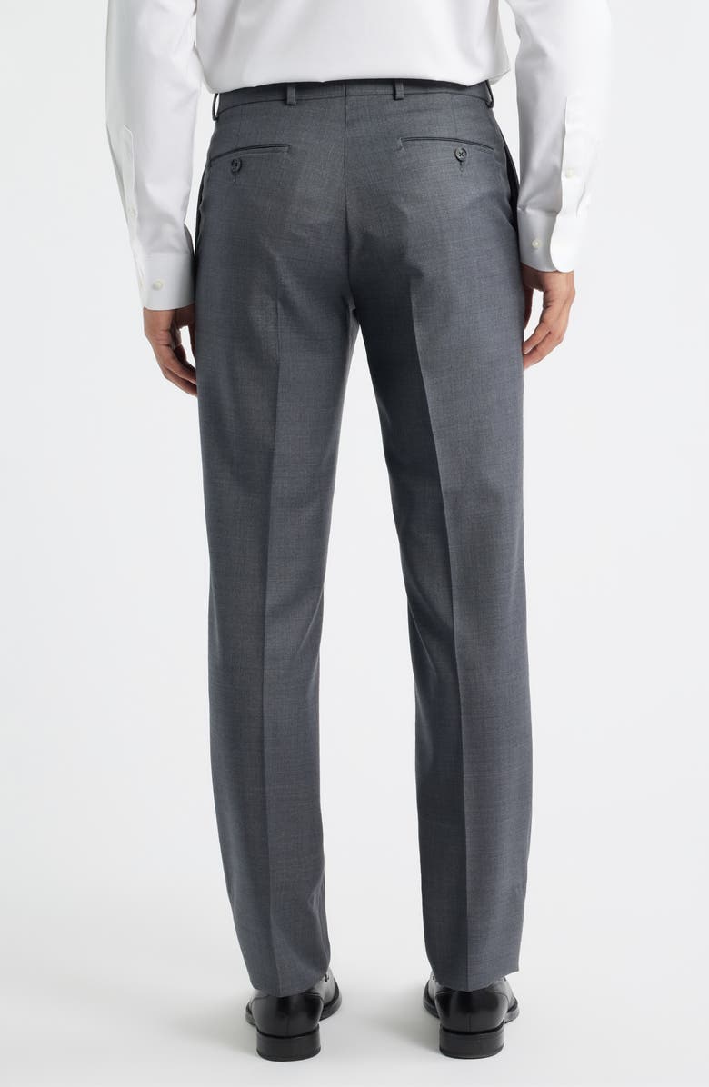 Berle Flat Front Grey Super 120s Wool Dress Pants, Alternate, color, Medium Grey