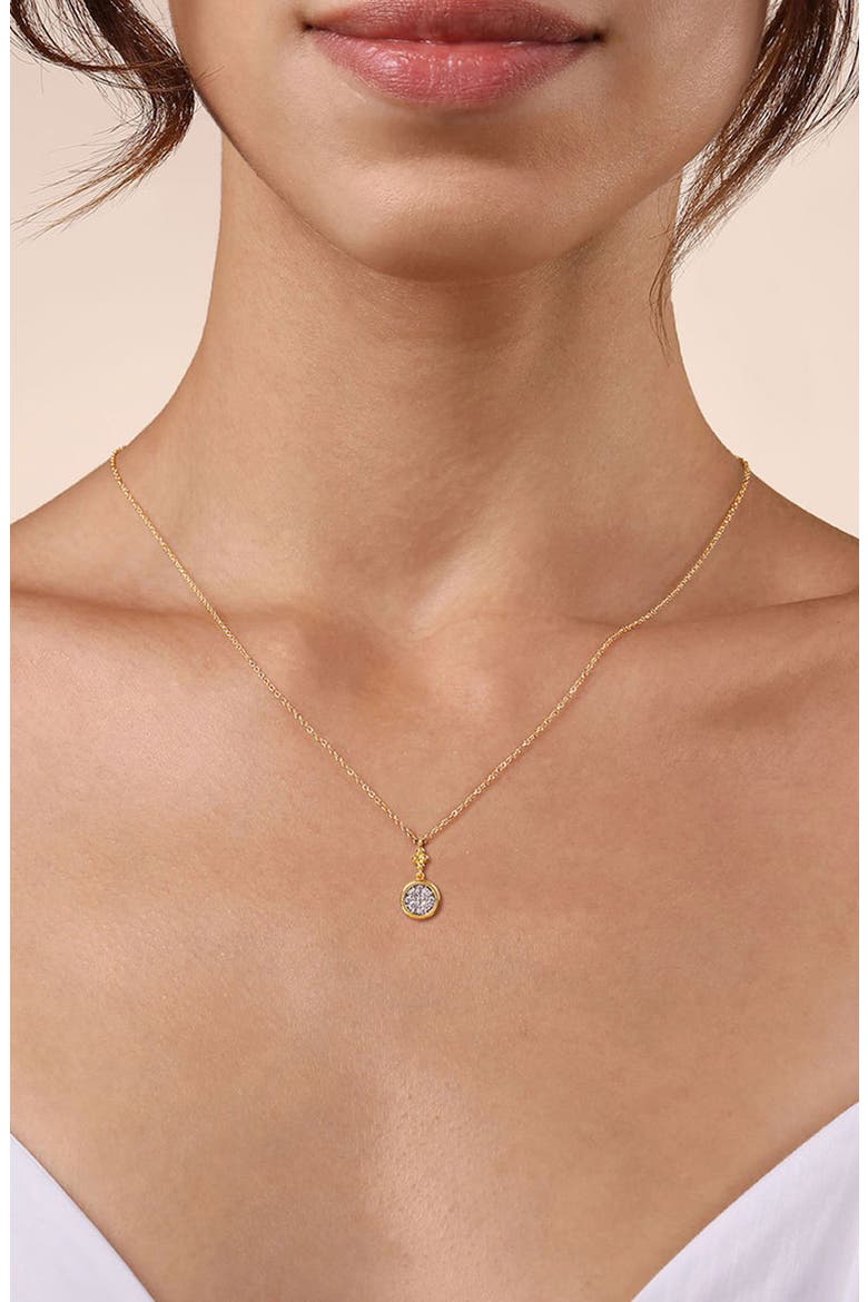 Bujukan Diamond Cluster Drop Pendant Necklace, Alternate, color, TWO TONE