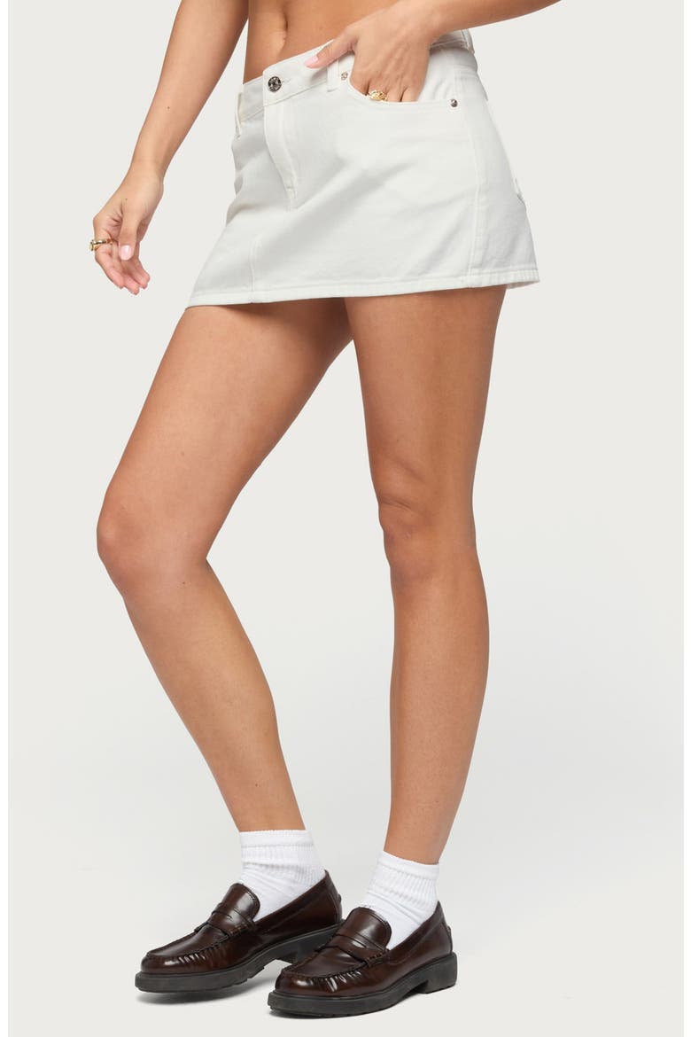 Spencer Low Rise Denim Miniskort, Alternate, color, WHITE