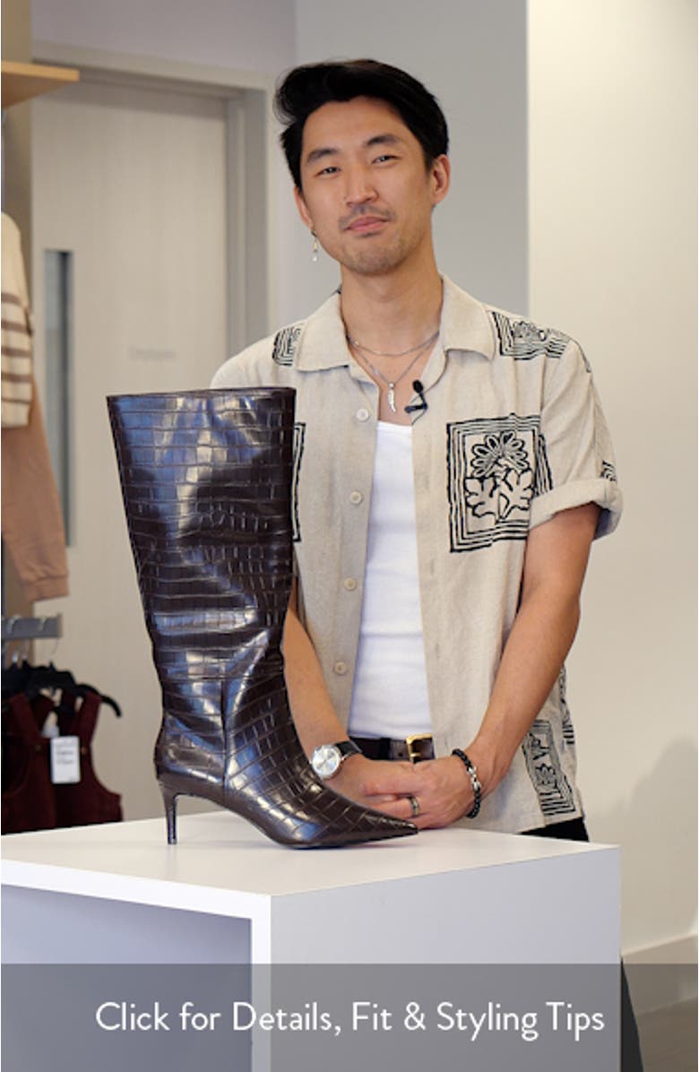 Heathher Pointed Toe Knee High Boot, sales video thumbnail