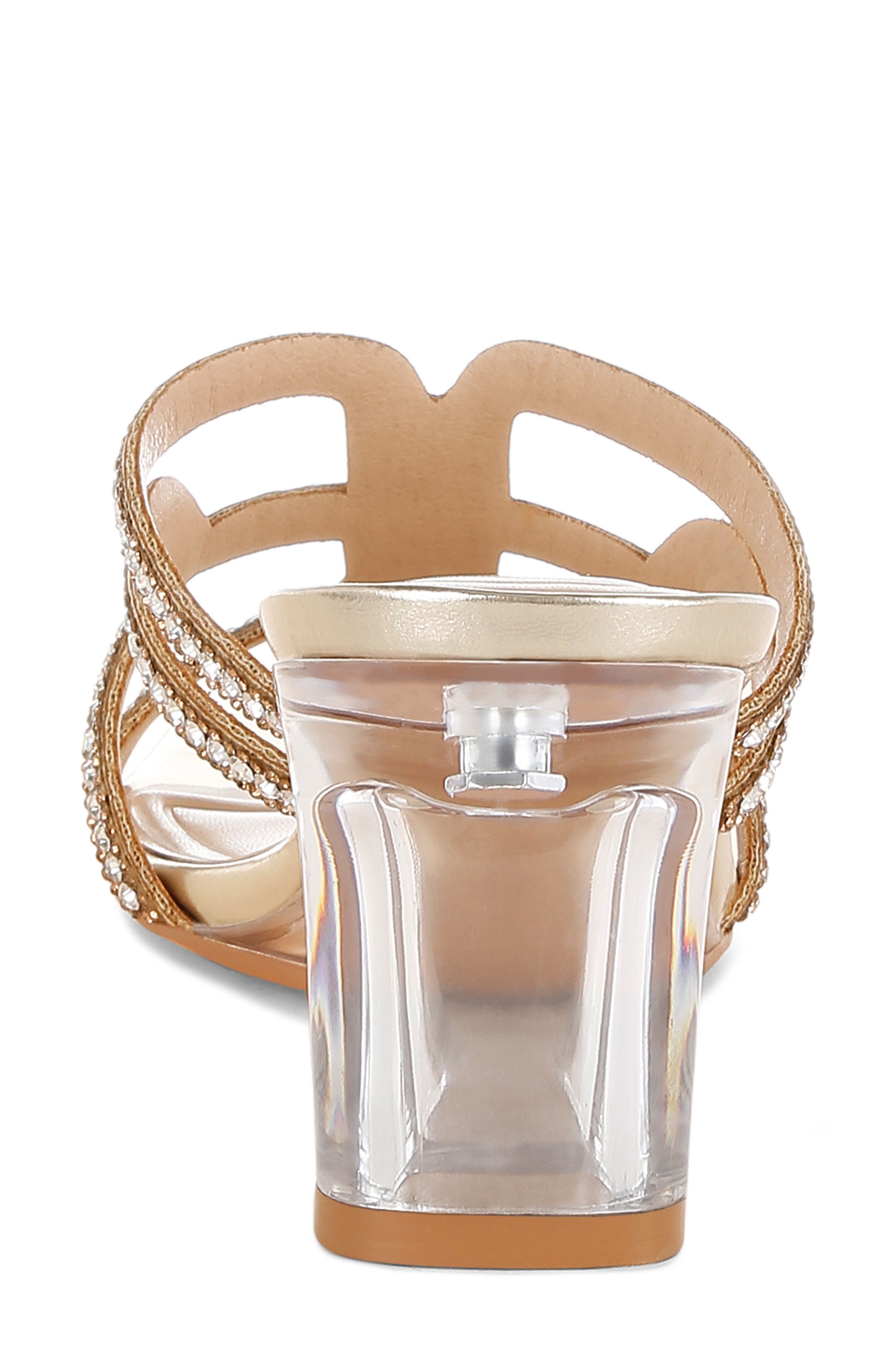 LONDON RAG Caqueta Clear Heel Sandal, Alternate, color, Gold
