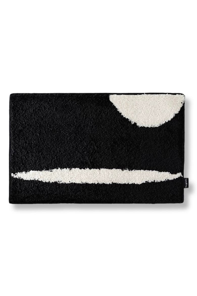 Ultra Soft Contemporary Abstract Bath Rug, Main, color, Black and White