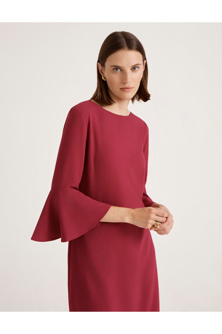 Izzy Rich Crepe Long Sleeve Short Dress, Alternate, color, Berry