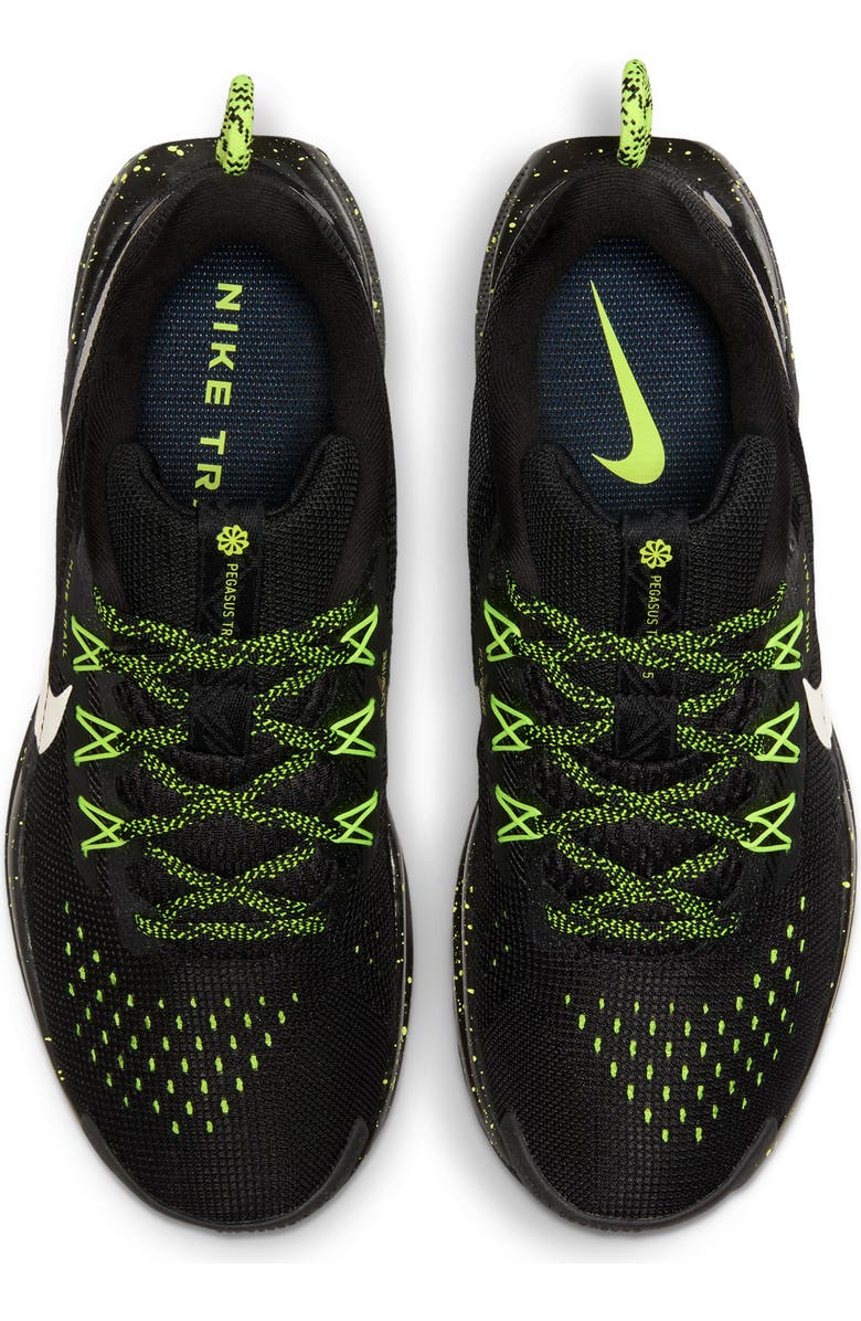 Nike ReactX Pegasus 5 Trail Running Shoe, Alternate, color, Black/ Volt Ice/ Phantom