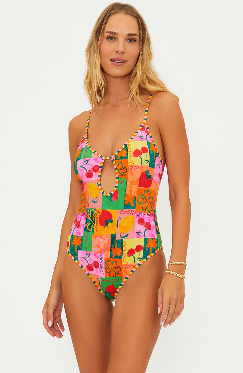 Beach Riot Priscilla Cutout One-Piece Swimsuit, Alternate, color, Fruit Mar