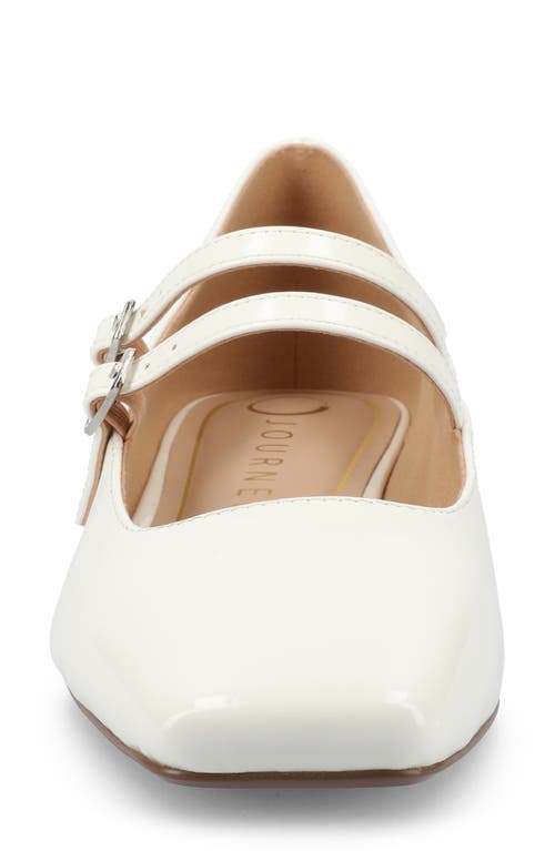 Journee Collection Gredah Mary Jane Pump In Patent/white