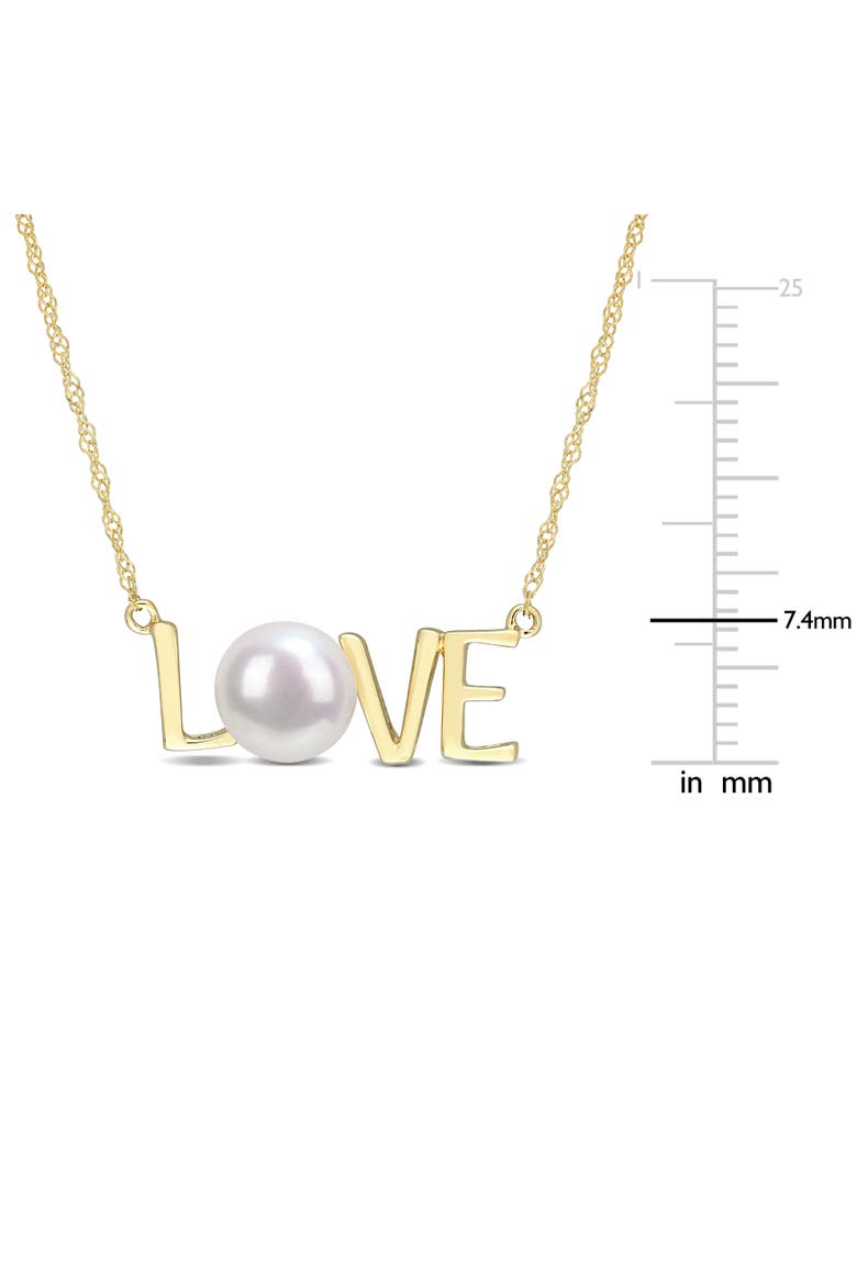 Cultured Pearl "LOVE/MOM" Necklace 10k, Alternate, color, LOVE