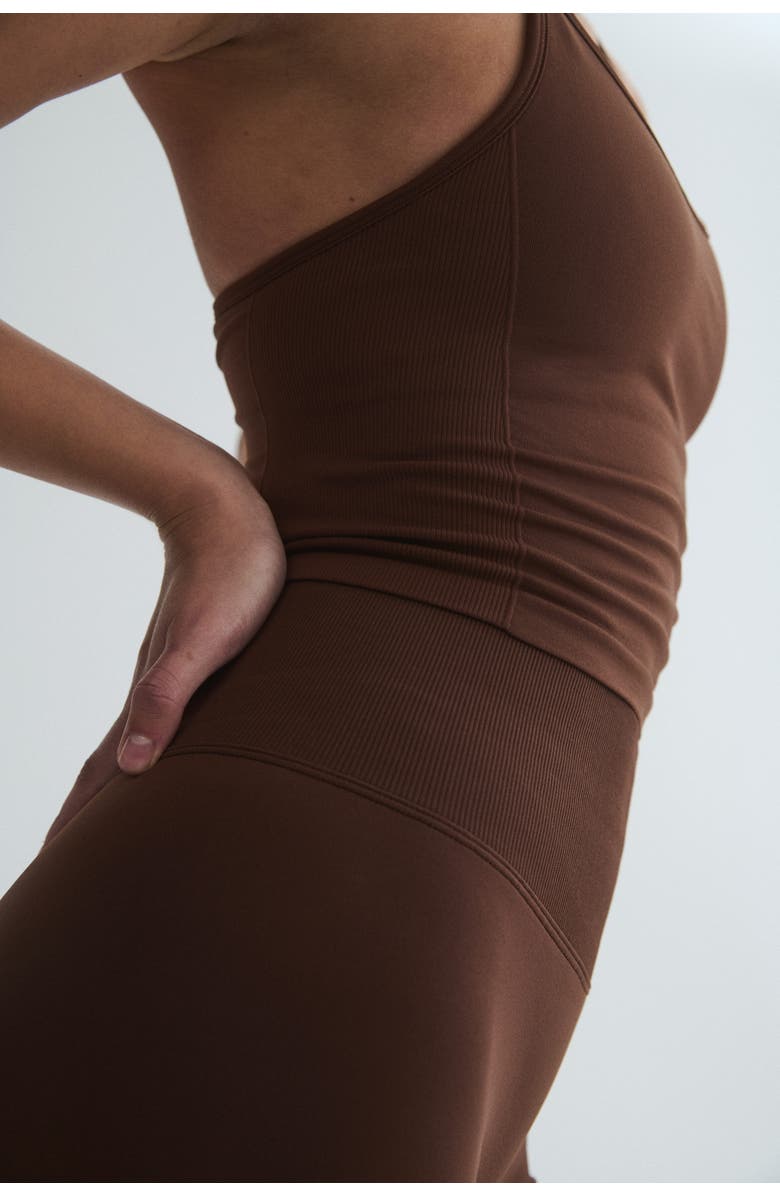 H&M Seamless Sports Top With Drymove, Alternate, color, Brown