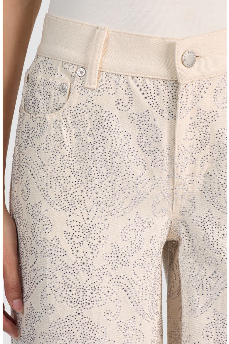 Amazing Stud Embellished Baggy Wide Leg Jeans, Alternate, color, OFF WHITE/ MULTI