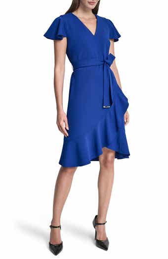 Short Sleeve Tulip Hem Fit & Flare Dress