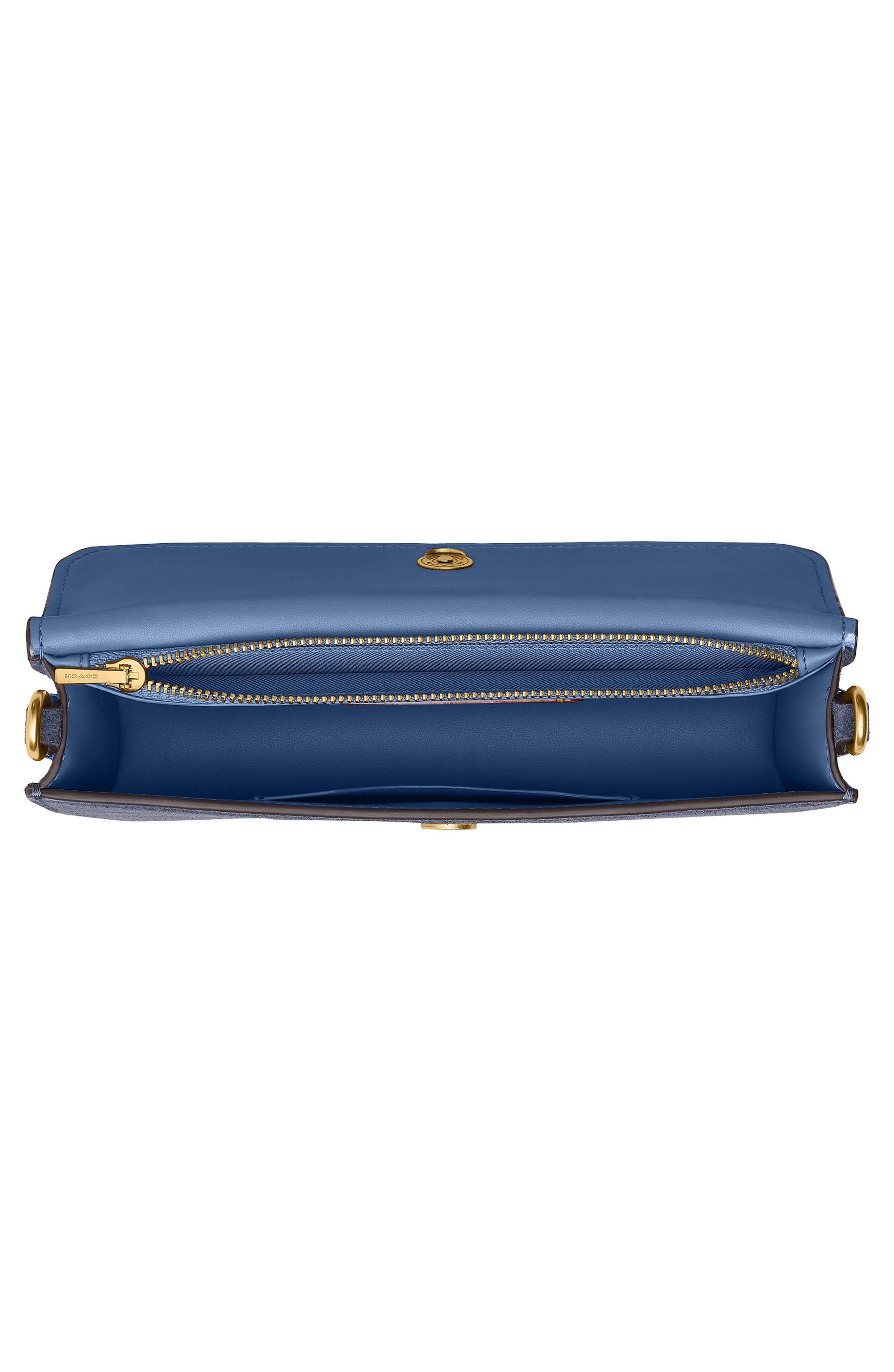 COACH Elora Suede Top Handle Bag, Alternate, color, B4/ Light Denim