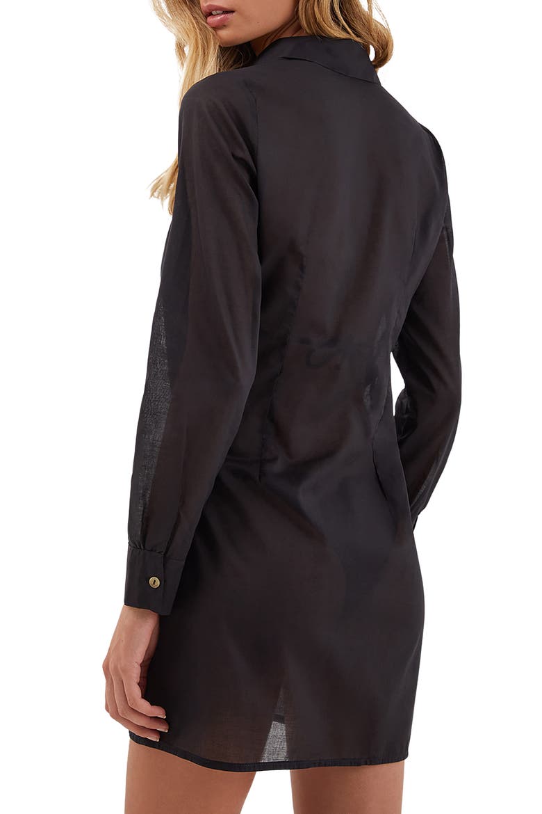 Lia Cotton Cover-Up Wrap Dress, Alternate, color, BLACK