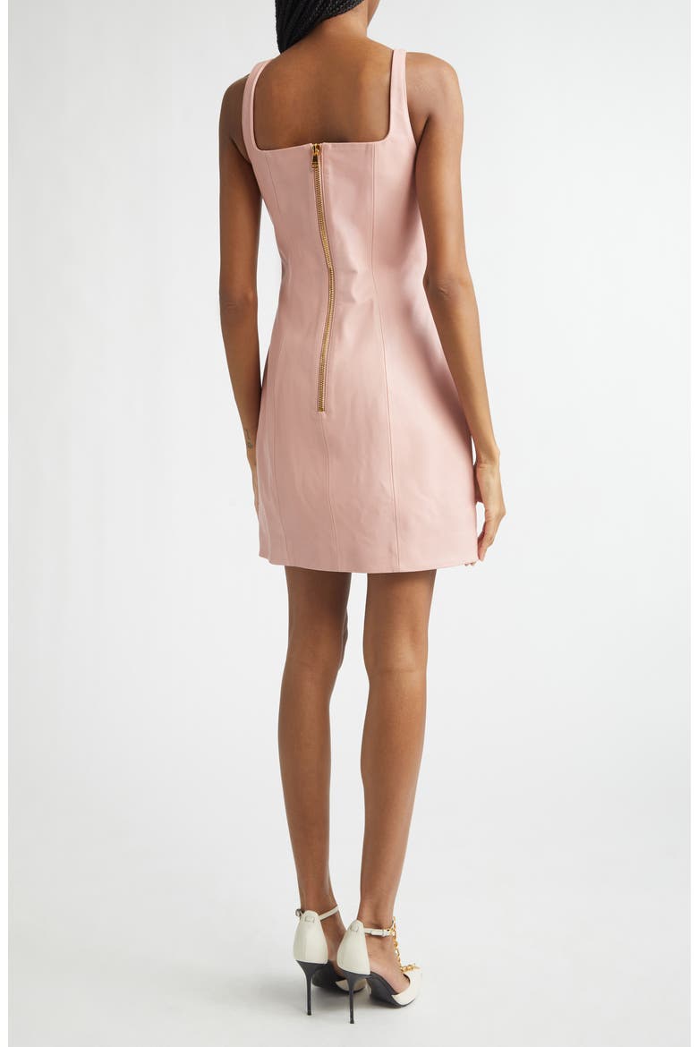 Button Leather Minidress, Alternate, color, 4HR POWDER PINK