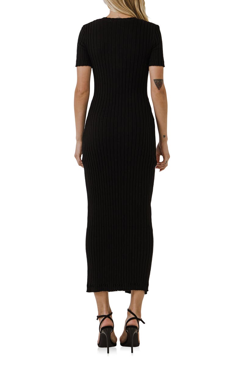 Endless Rose Button Front Knit Maxi Dress, Alternate, color, Black