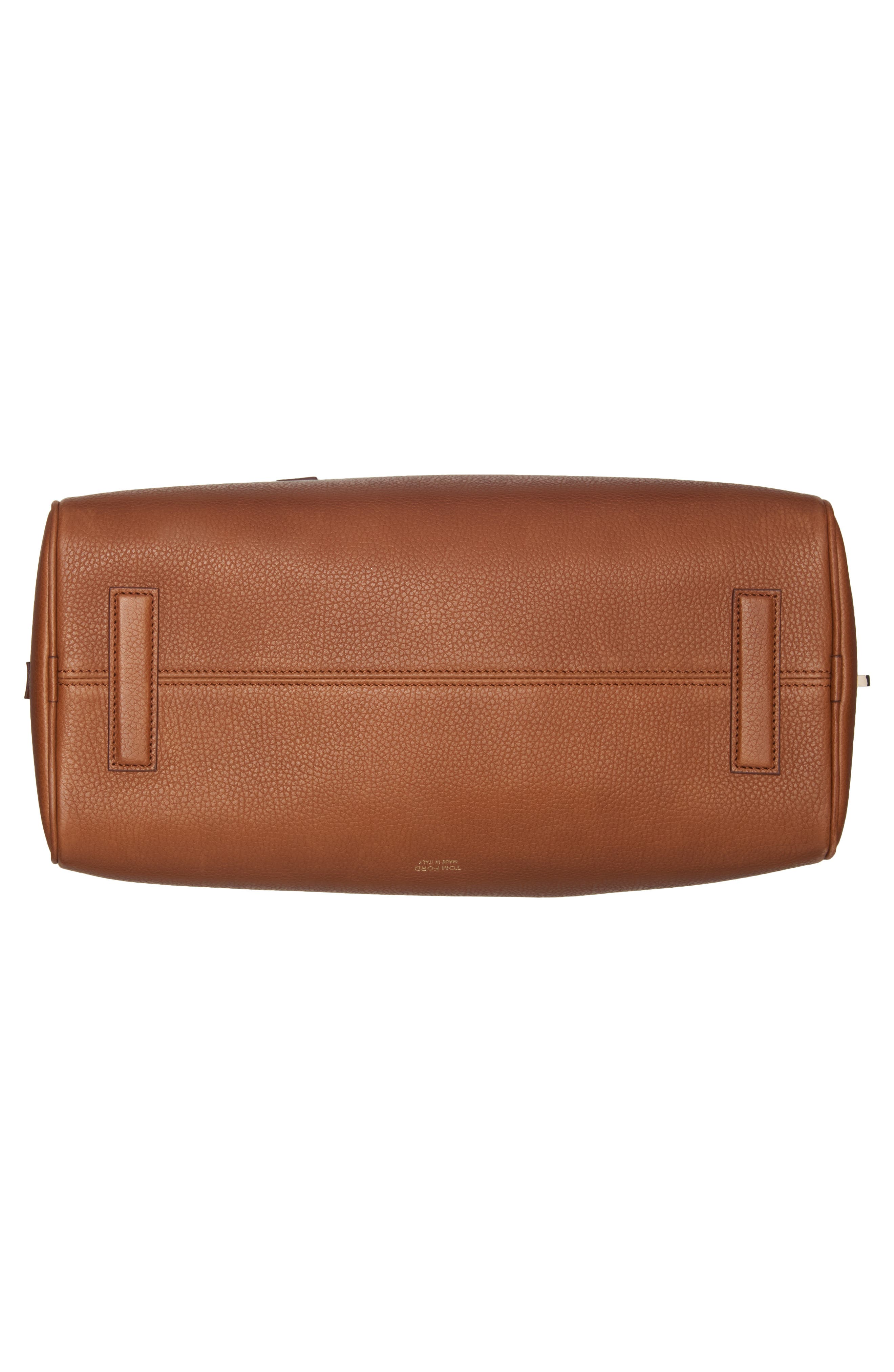 TOM FORD Small Leather Bowling Bag, Alternate, color, Caramel