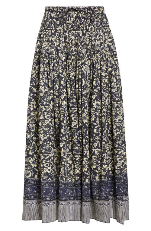 Ulla Johnson Avia Pleated Cotton-blend Midi Skirt In Raven