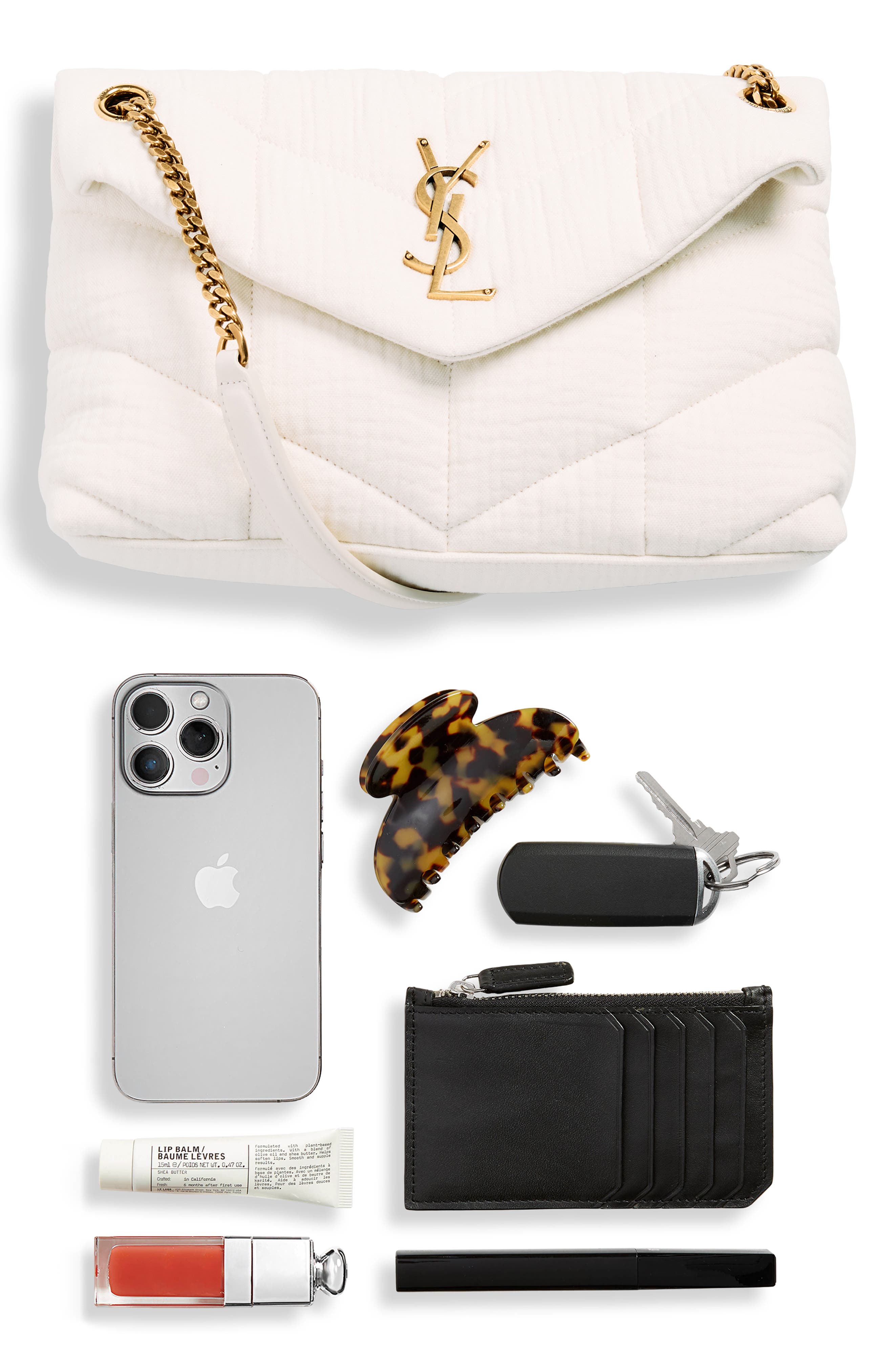 Small Loulou Puffer Cotton Twill Shoulder Bag, Alternate, color, VANILLA ICE