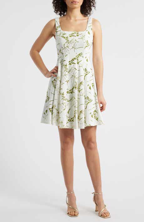 Sam Edelman Palm Jacquard Sleeveless Minidress