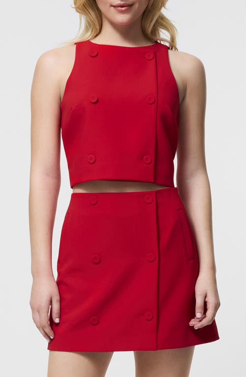 French Connection Azra Double Breasted Sleeveless Crop Top in Mars Red  product