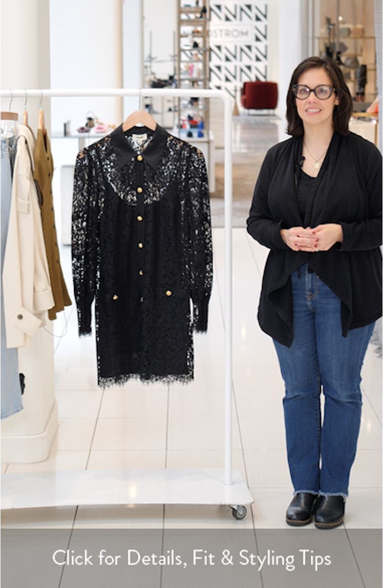 Sakura Lace Long Sleeve Mini Shirtdress, sales video thumbnail