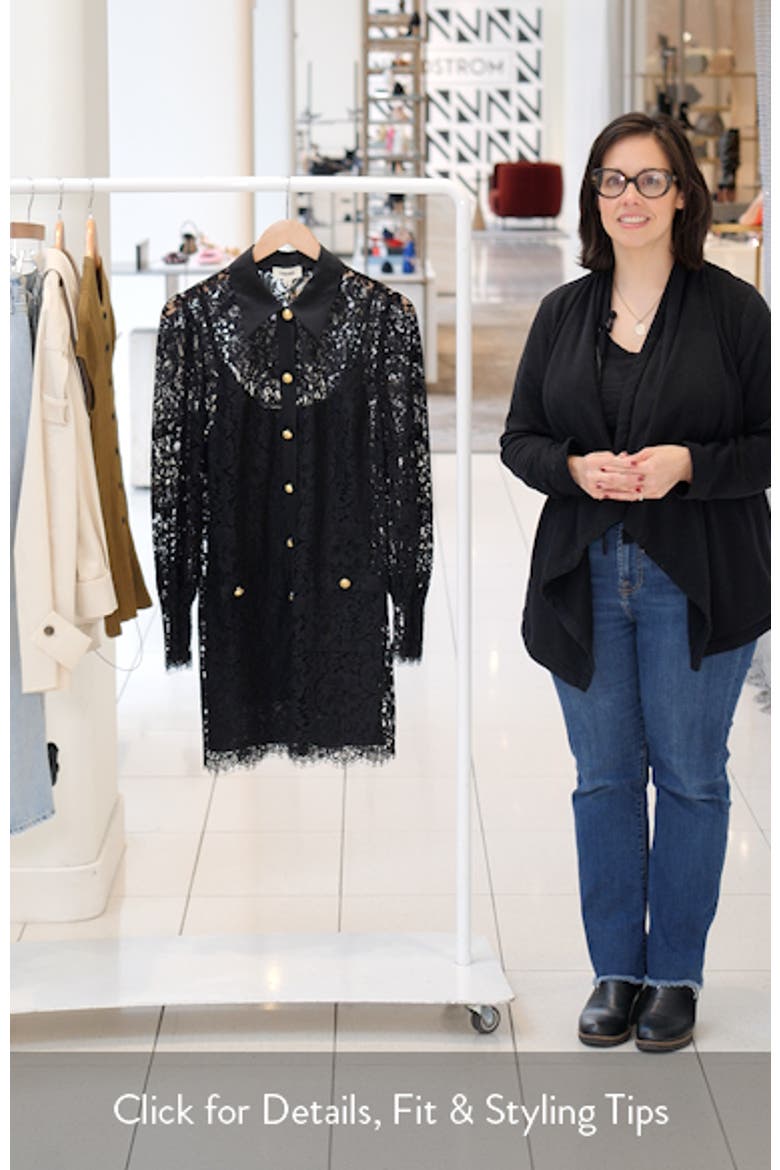 Sakura Lace Long Sleeve Mini Shirtdress video