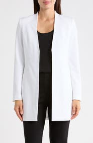 Calvin Klein Open Front Roll Sleeve Blazer