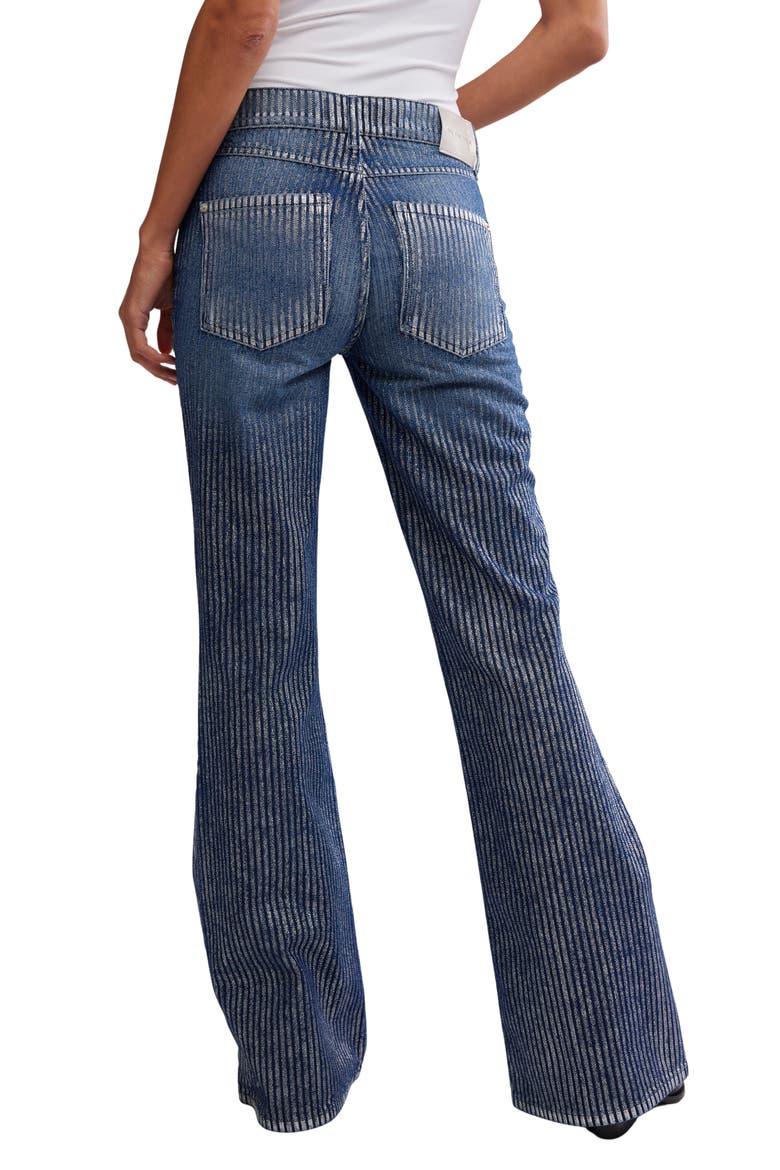 West Coast Metallic High Waist Flare Jeans, Alternate, color, COUNTRY BLUE