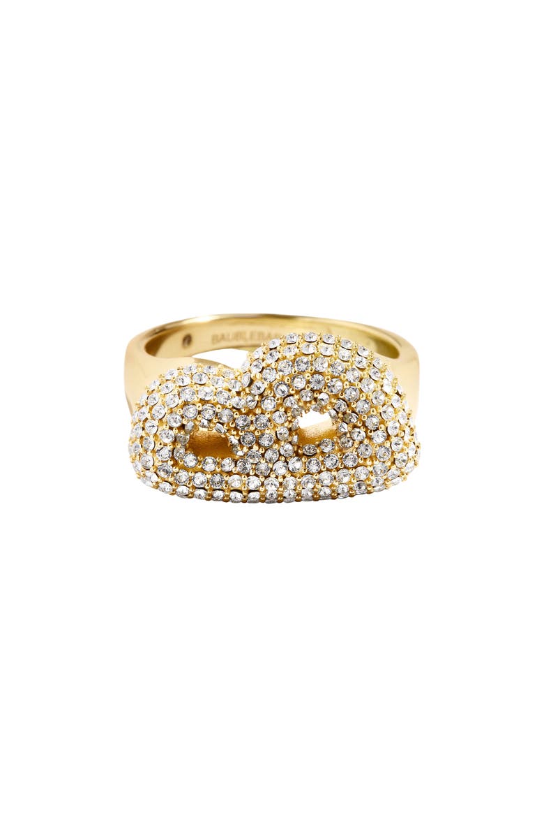 Pavé Bubble Initial Ring, Main, color, GOLD WITH CZ