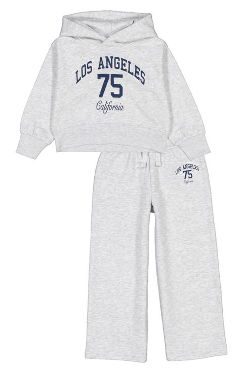 Kids' Hoodie & Wide Leg Sweatpants Set (Little Kid)