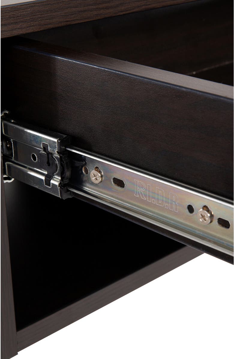 JONATHAN Y Ettore Mid-Century Modern Floating Wall Mounted Nightstand with Soft-Close Drawer and Cable Hole, Alternate, color, Black