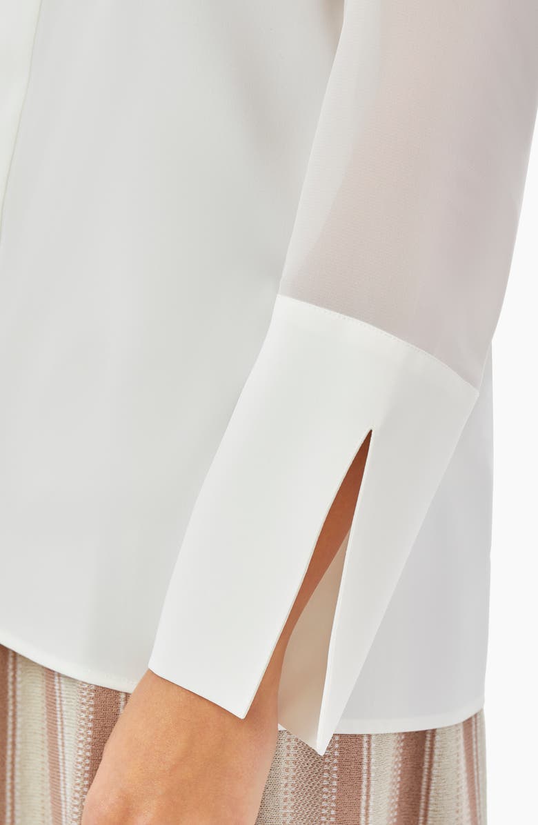 Misook Sheer Sleeve Crepe Chiffon Blouse, Alternate, color, 