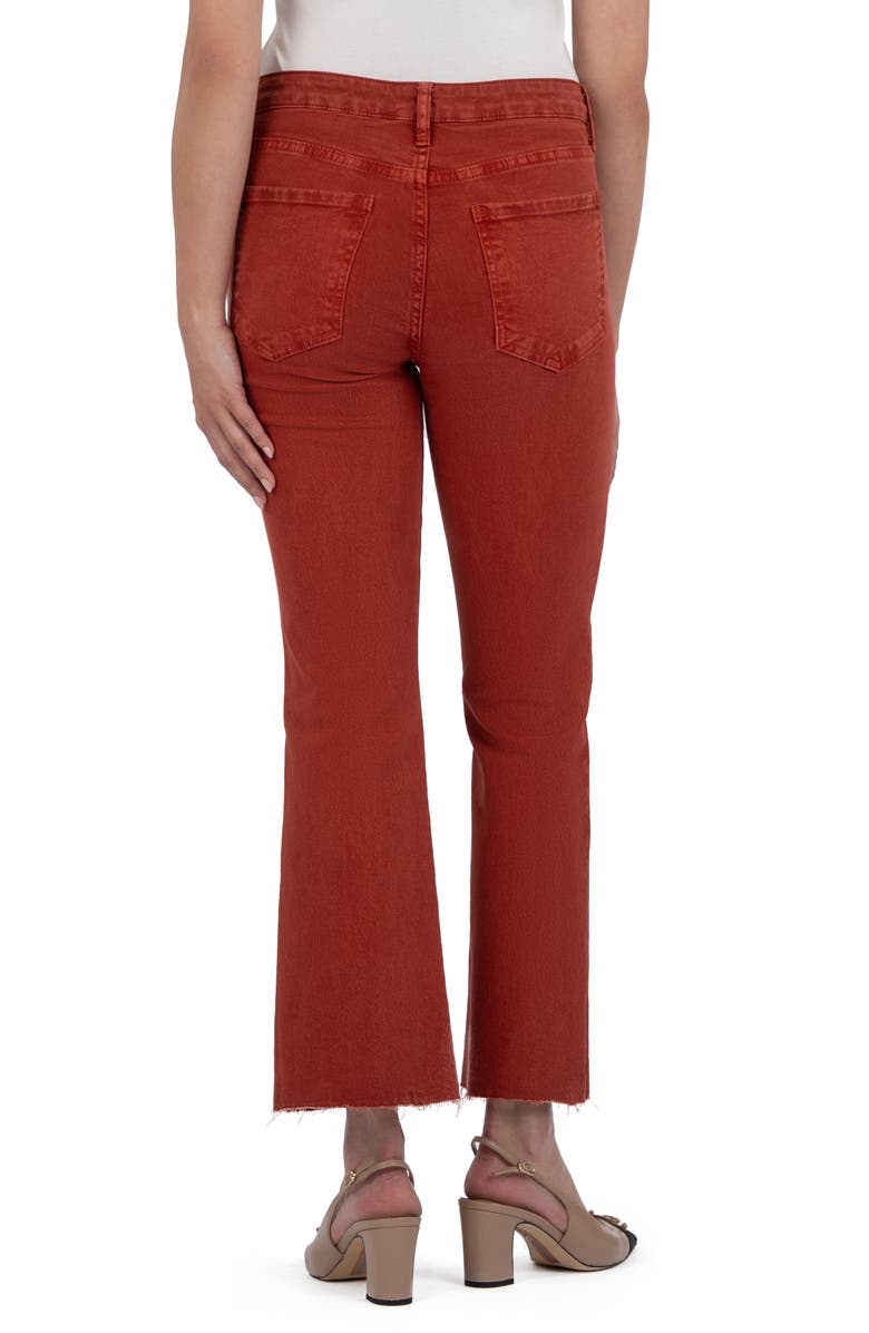 KUT from the Kloth Kelsey Raw Hem High Waist Ankle Flare Jeans, Alternate, color, Paprika