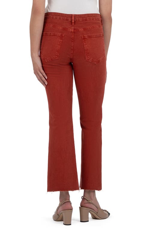 Kut From The Kloth Kelsey Raw Hem High Waist Ankle Flare Jeans In Red
